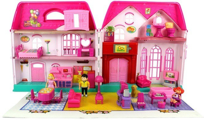 JohnMacc My Happy Family Doll With House Set Battery Operated Toy
