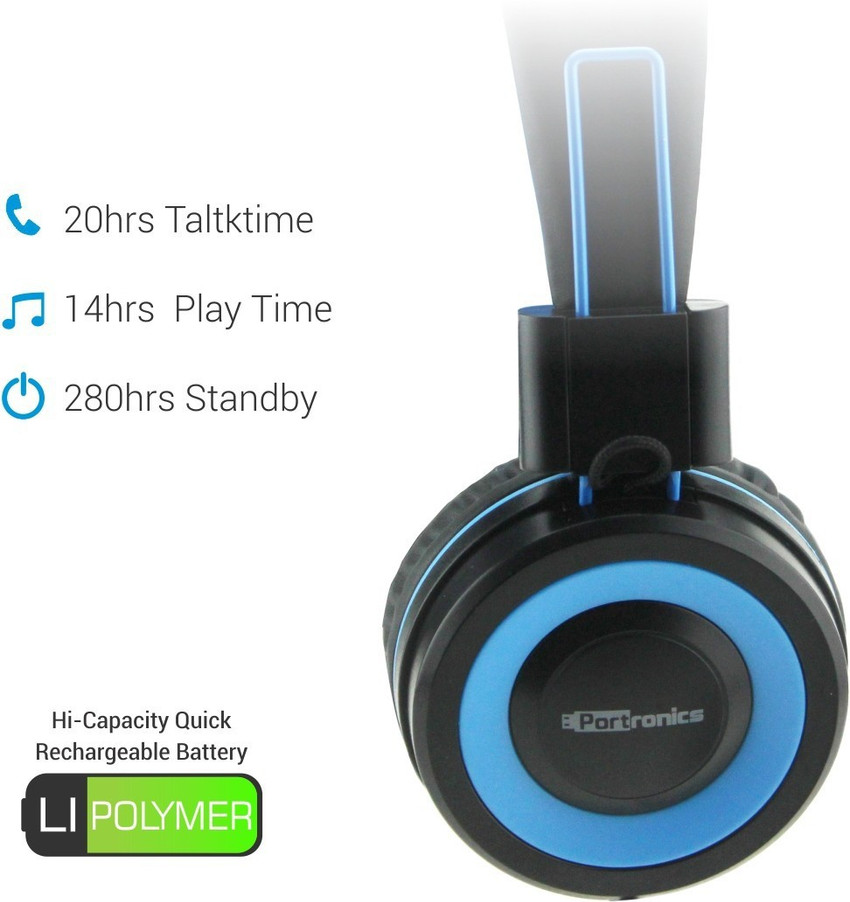 Portronics POR 011 Muffs G Bluetooth 4.2 Stereo Blue Bluetooth