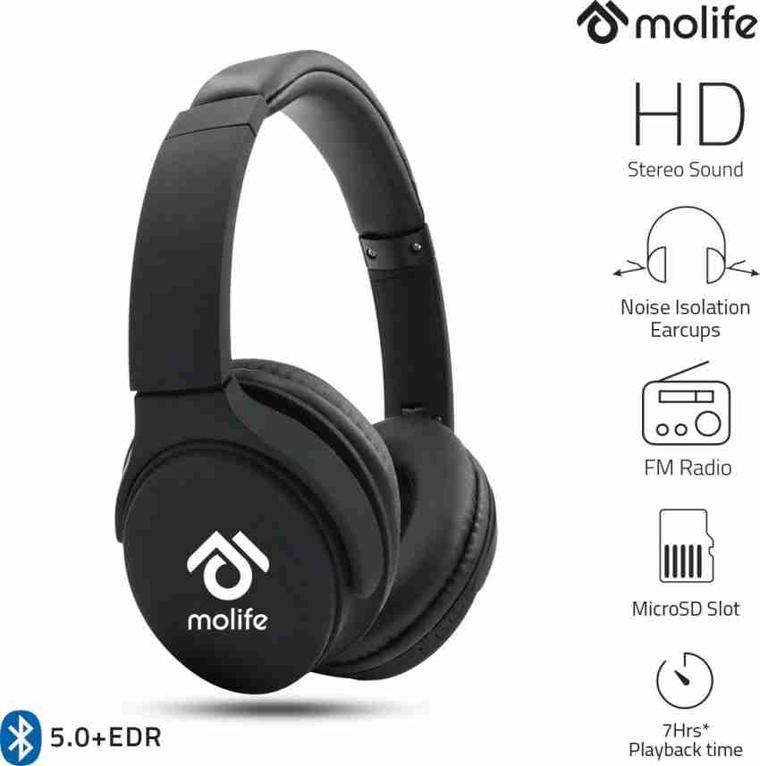 Molife Rave Plus HD Stereo Sound Wireless Headphone Black