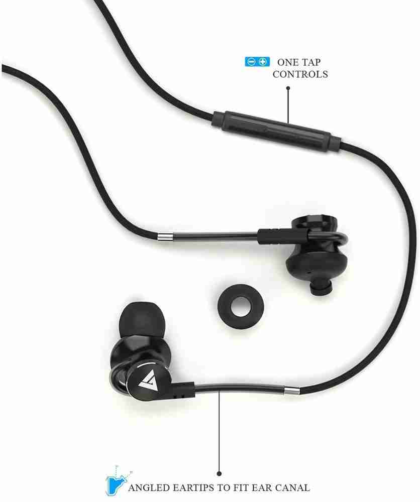 Refurbished Boult Audio Loupe Black Wired Headphones With Mic