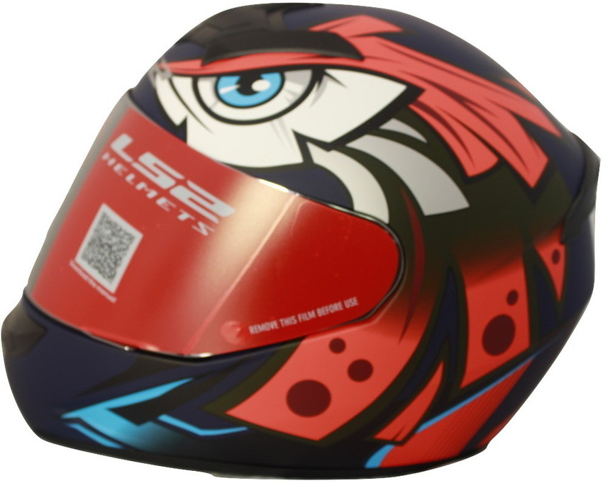 LS2 Tribal Matt Navy Blue Neon Orange Full Face Helmet Motorbike