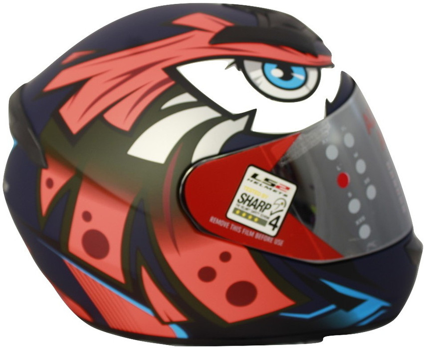 LS2 Tribal Matt Navy Blue Neon Orange Full Face Helmet Motorbike