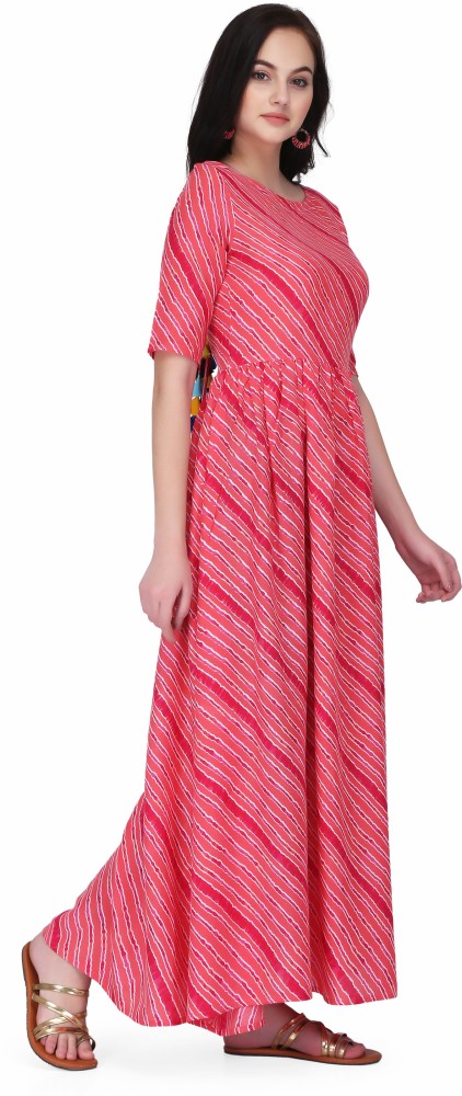 Pink Embroidered Flared Suit - Adizya