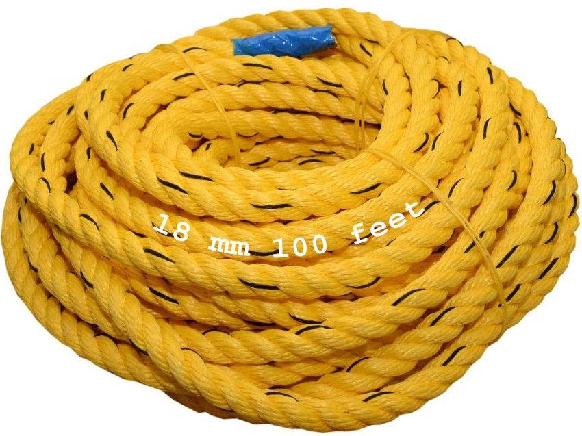 jain Polymore Twisted Cord Rope 18 mm 100 ft Yellow - Buy jain