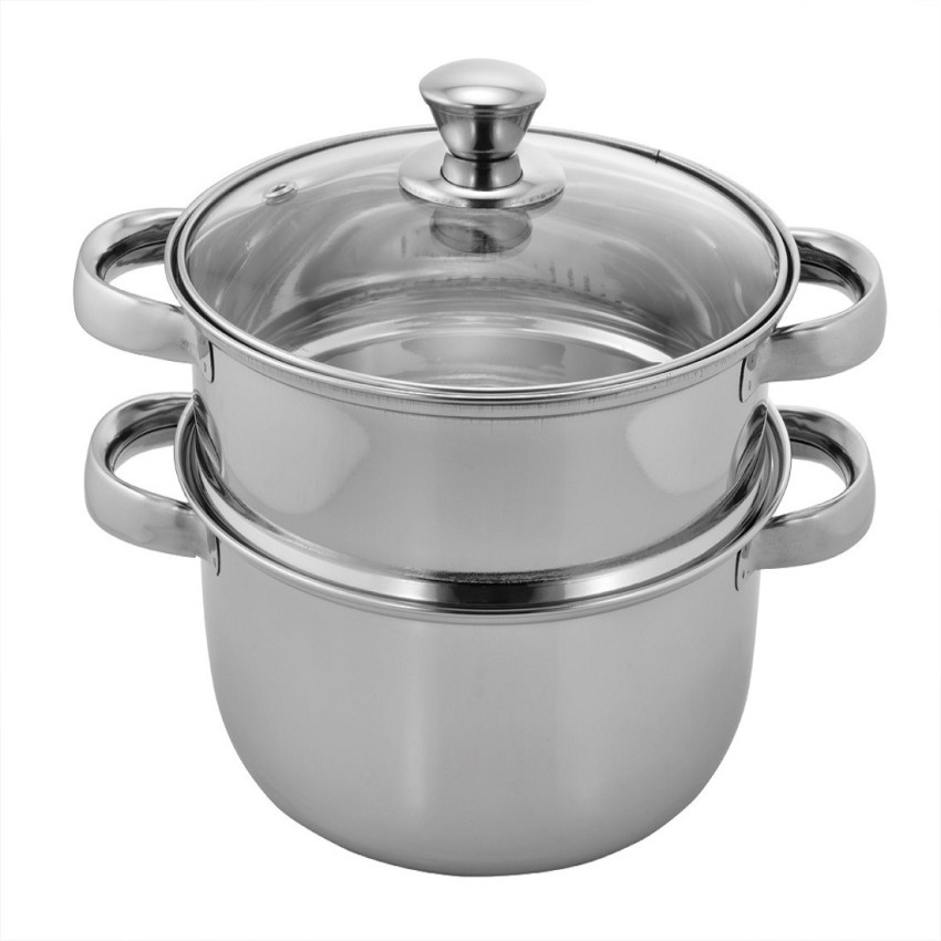 3 Tier Capsule Bottom Steamer for Cooking, 11 IN Large Steamer Pot,  Dumpling Stainless Steel Steamer