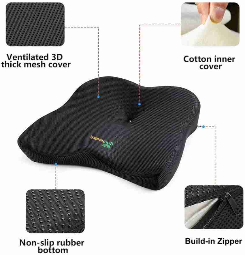 Orthopedic Memory Foam Seat Cushion - 3D Mesh Sciatica Back Tailbone Pain  Relief