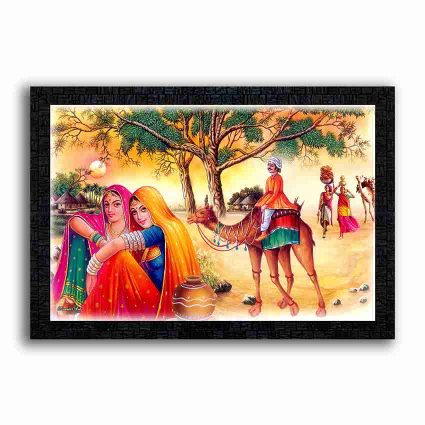 Poster N Frames UV Textured Decorative Art Print of Rajasthani