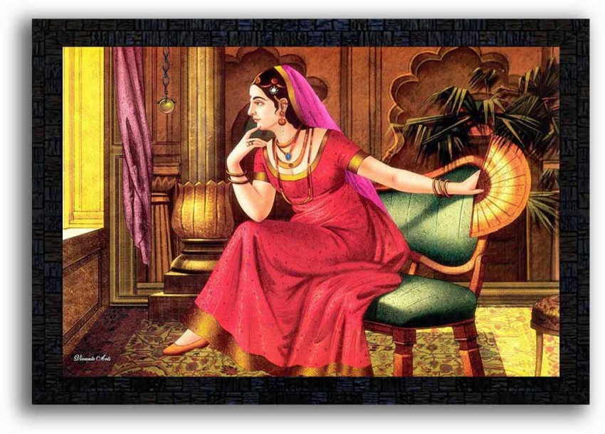 PIXELARTZ Canvas Paintings - Indian Village Woman - Without Frame - Modern Art  Paintings - Paintings for Home Decor - Paintings