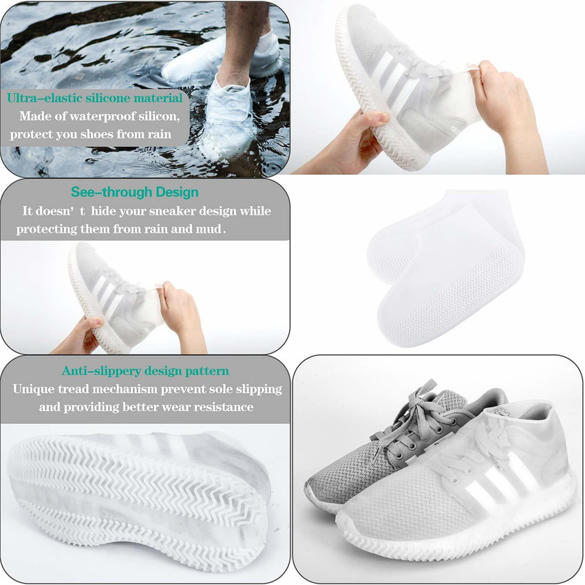 Mobile Addaa SILICON SHOES COVER ANTI SLIP Silicone White Boots