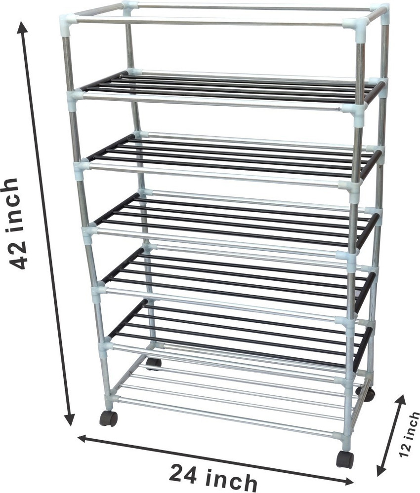 Raunak 6 TIER WITH WHEEL Metal Shoe Stand Price in India Buy