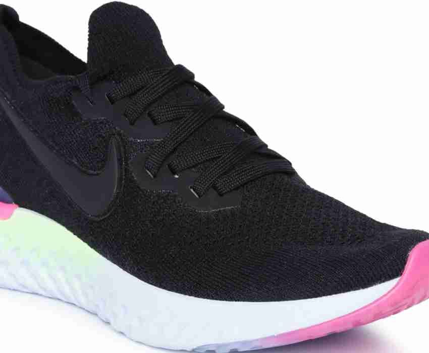 Epic react flyknit 2025 black running shoes flipkart