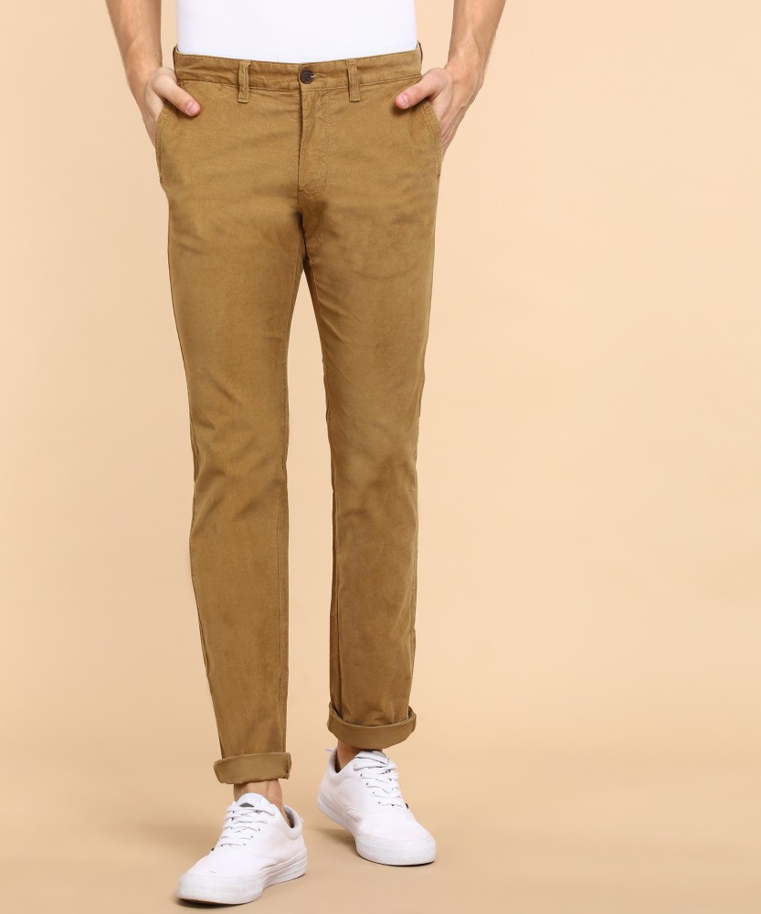Buy Indian Terrain Khaki Bronx Fit Corduroy Trousers  Trousers for Men  1099250  Myntra