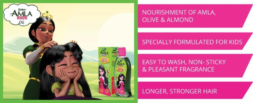 Dabur Amla Kids Hair Oil Nourishing Hair Oil 200ml (Pack of 2) 