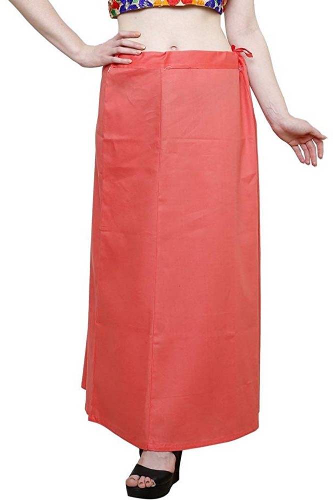 Traditional Full Elastic Saree Shapewear Petticoat Color Peach