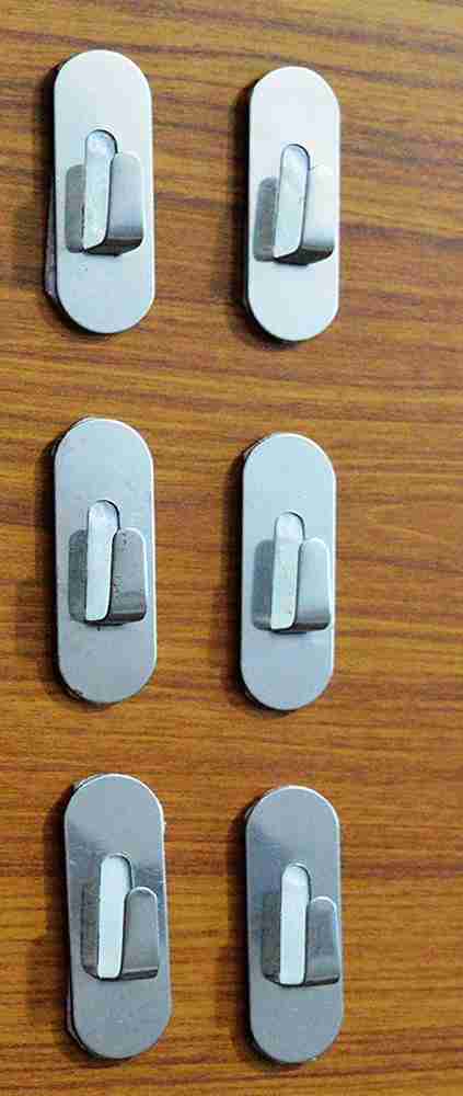 QWEEZER 6 pcs Wall Adhesive Hooks Door Hanger