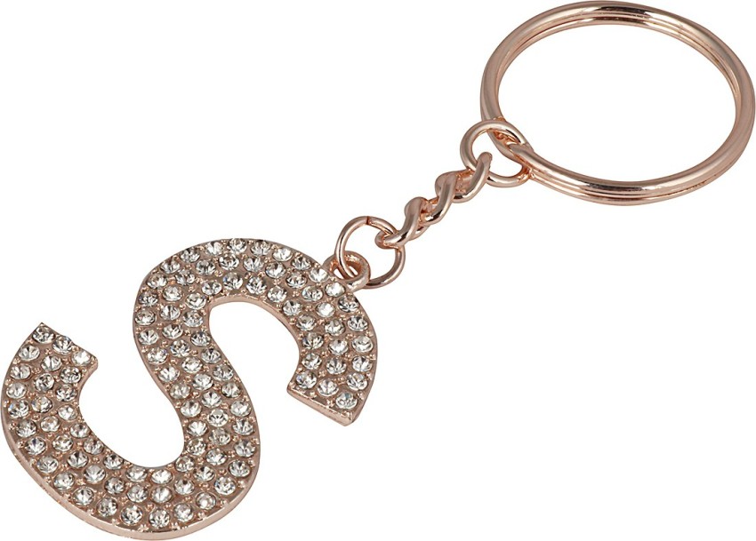 Metal Letter Key Ring - Rose Gold