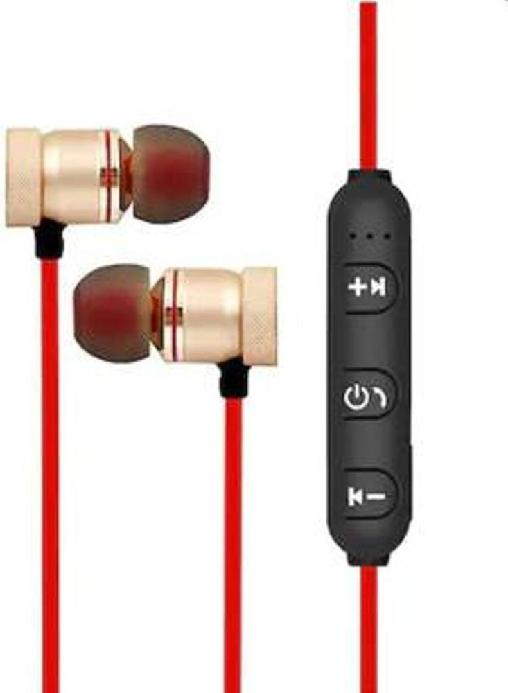 Black and store red earphones