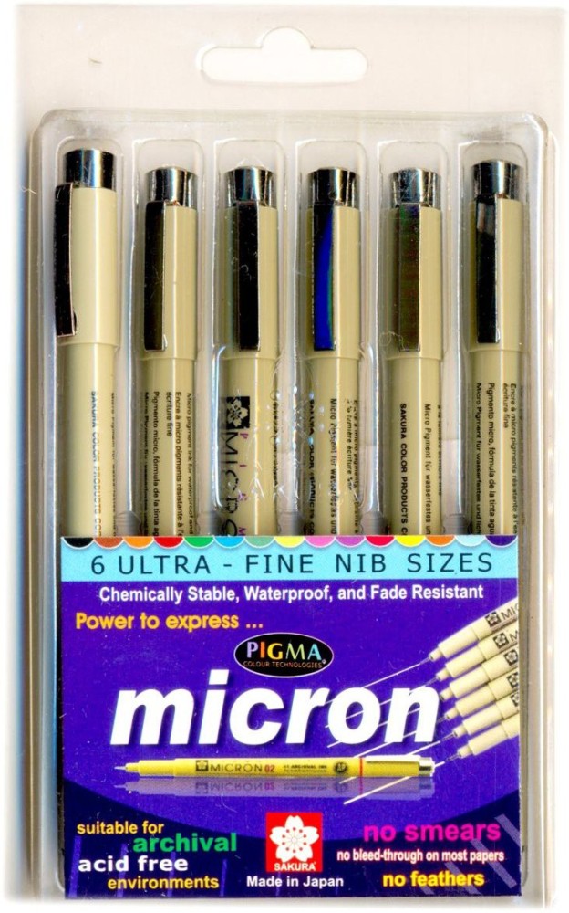 SAKURA Pigma Micron 01 - Nine Multicolor Calligraphy Fineliner
