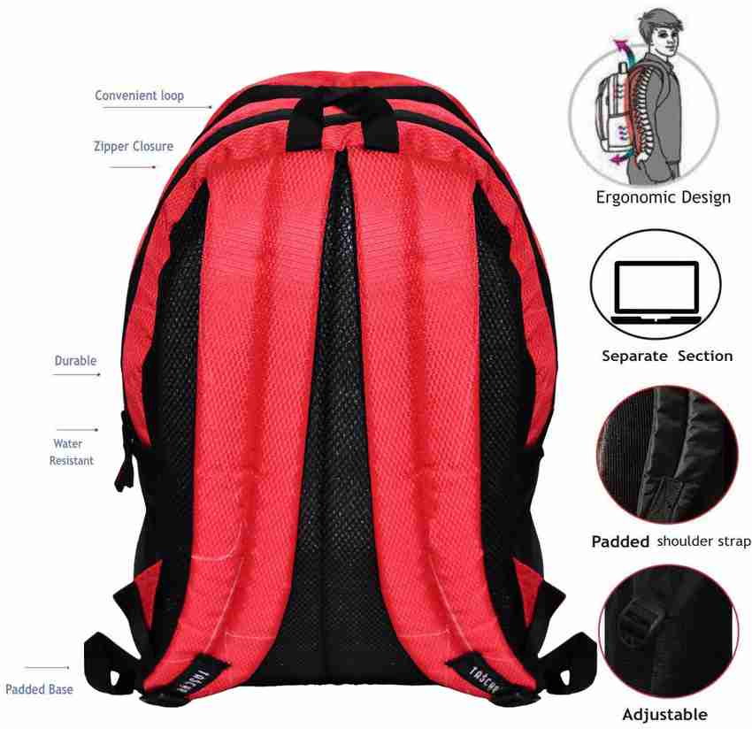 Flipkart ahu lifestyle STYLISH PRINT DESIGN SCHOOL BAG FOR BOYS GIRLS RED 35L Waterproof School Bag School Bag