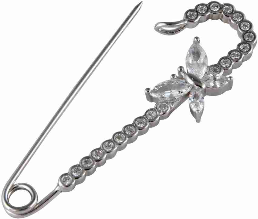 Saree pin silver top