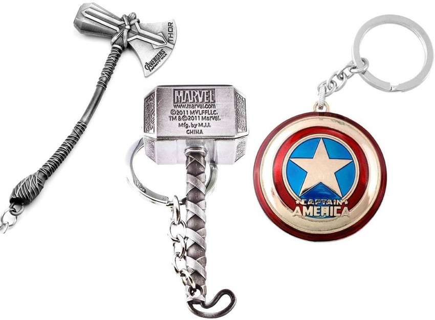 BORING Captain America shield THOR Hammer with Sword keychain Key Chain Price in India Buy BORING Captain America shield THOR Hammer with Sword keychain Key Chain online at Flipkart
