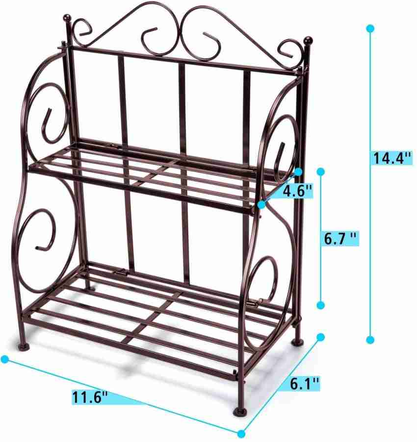 APEX ARTS Containers Kitchen Rack Wood Wrought Iron Spice Rack with 2 Foldable Tiers 27.9X15.2X35.6 cm Price in India Buy APEX ARTS Containers Kitchen Rack Wood Wrought Iron Spice Rack with