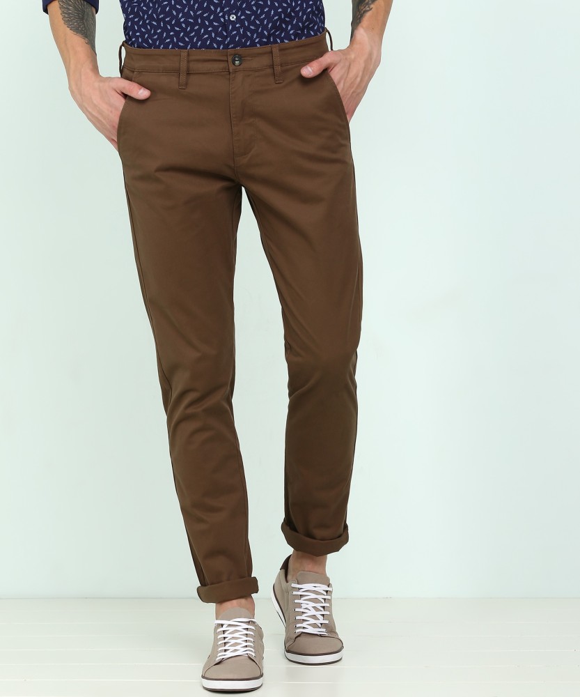 Buy Arrow Men Dark Brown Solid Hudson Tailored Fit Formal Trousers   NNNOWcom