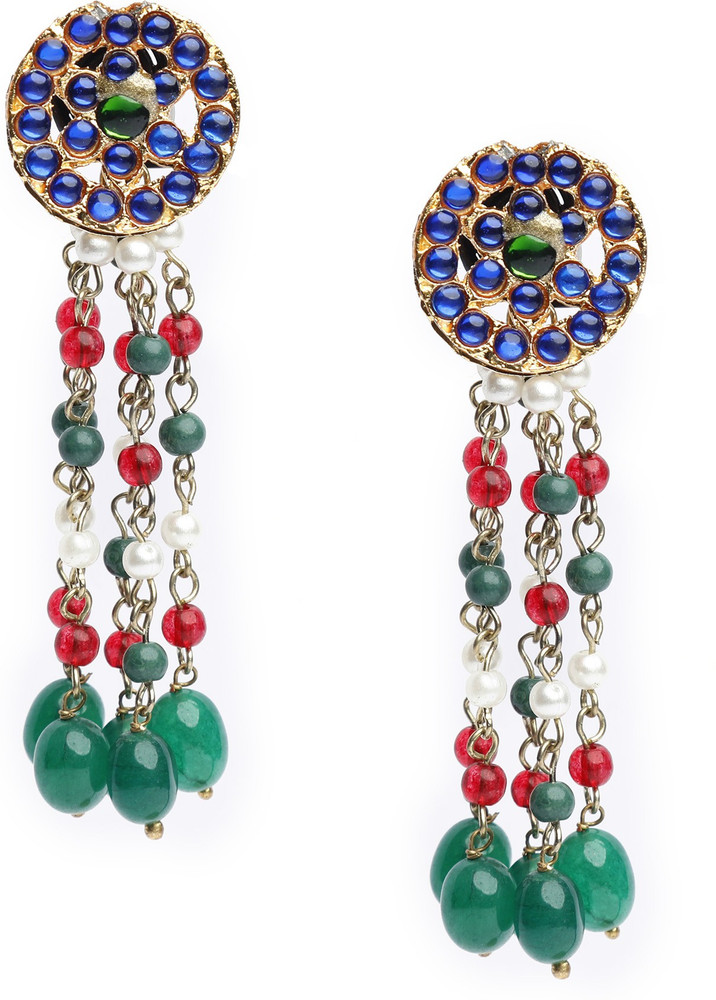 Flipkart Buy TJORI 1 Circular Royal Blue Earrings with