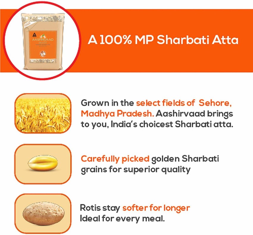 Aashirvaad Select Sharbati Atta, 1kg