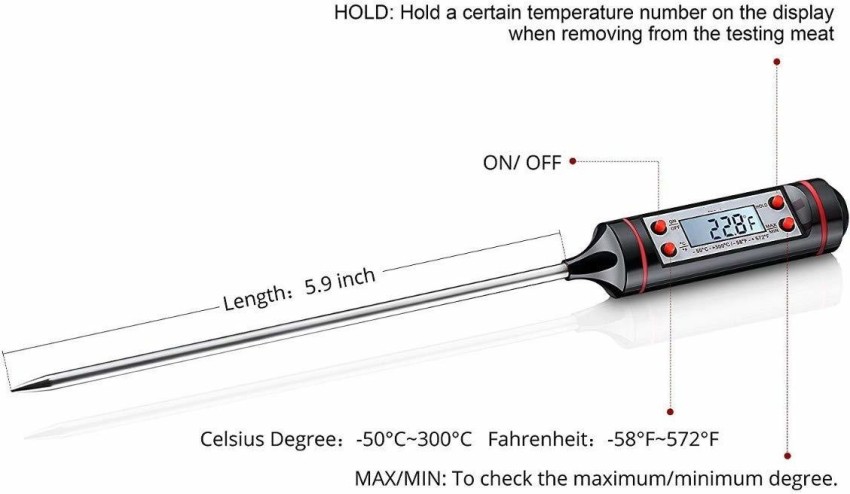 Kitchen Oil Thermometer BBQ Baking Temperature Measurement Electronic Food Thermometer  Liquid Temperature Pen