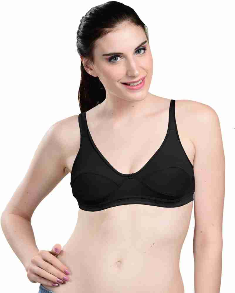 Buy online Black Cotton Blend Sports Bra from lingerie for Women by Madam  for ₹234 at 78% off