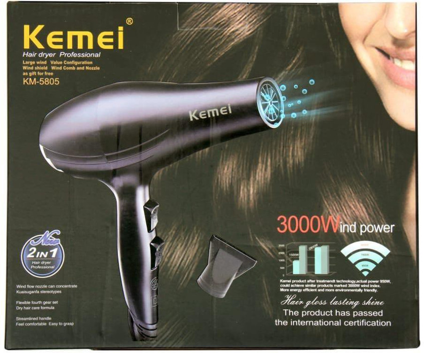 Hair Dryer KM-6821 Professional Electric Kemei Hair Dryer | HST PAKISTAN