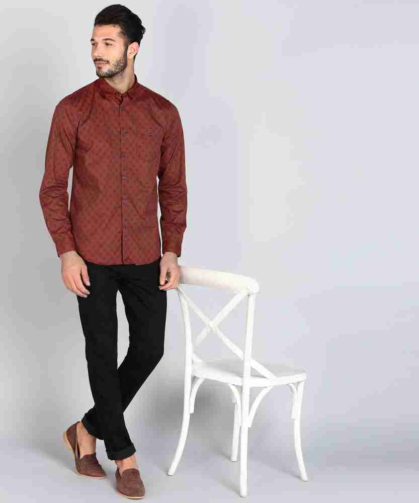 Louis Philippe Sport Men Printed Casual Red Shirt - Buy Louis