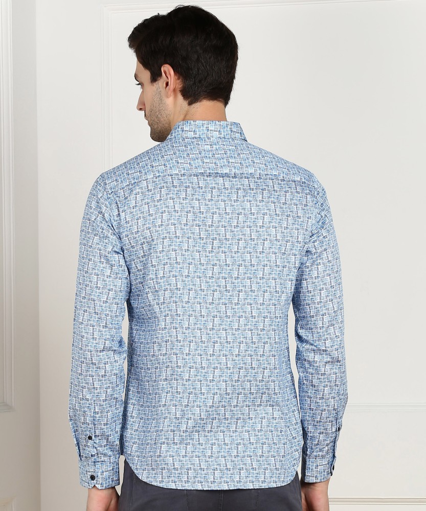 V DOT BY VAN HEUSEN Men Printed Casual Blue Shirt - Buy V DOT BY