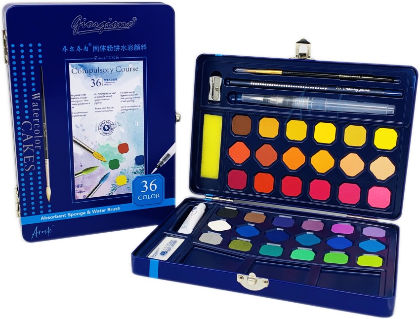 Giorgione 36 Pc's Of water color paint set (colors & pigments) (Paint Box)  - 36 Pc's Of water color paint set (colors & pigments) (Paint Box) . Buy  watercolor cake kit toys