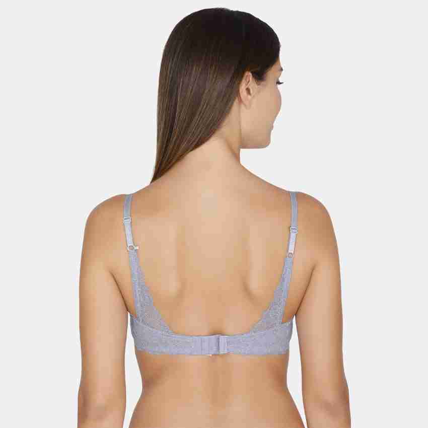 Zivame All That Lace Gentle Pushup Bra- Grey