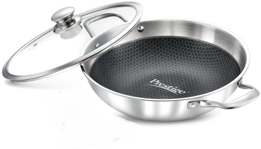 Buy Prestige Honey Comb Tri Ply Fry Pan 28 cm diameter with Lid (Stainless  Steel, Non-stick, Induction Bottom)- /shop