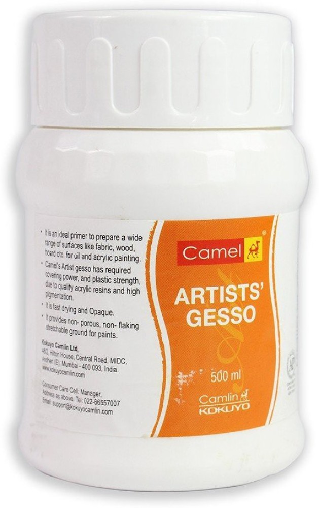 Camlin ARTISTS WHITE GESSO PRIMER (500ML) White Gesso for Canvas