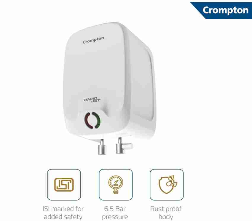 Crompton 3 L Instant Water Geyser (AIWH-3LRPIDJT3KW5Y Rapid Jet, White)  Price in India - Buy Crompton 3 L Instant Water Geyser (AIWH-3LRPIDJT3KW5Y Rapid  Jet, White) online at Flipkart.com