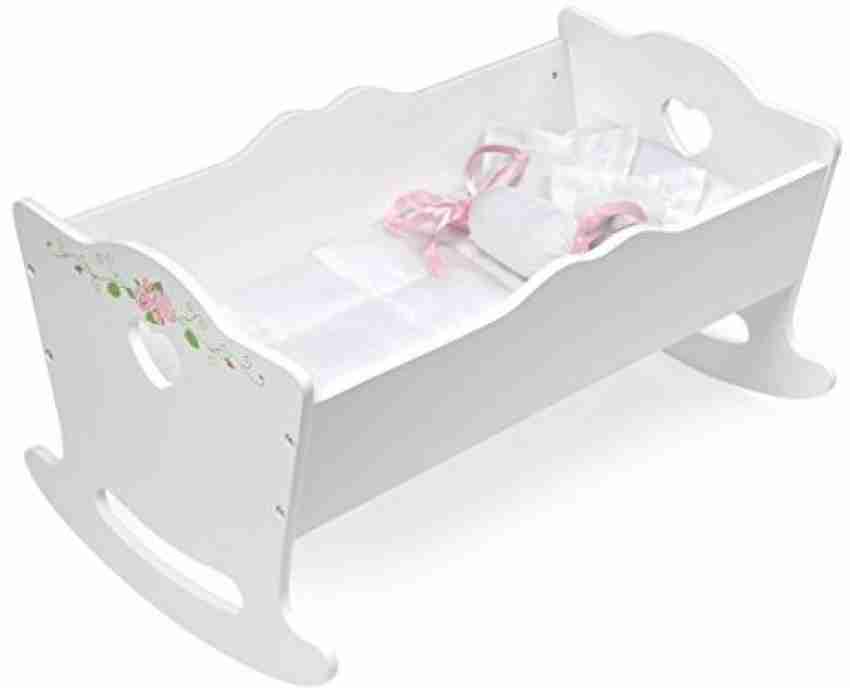 Badger Basket White Rose Doll Cradle Toy fits American Girl Dolls