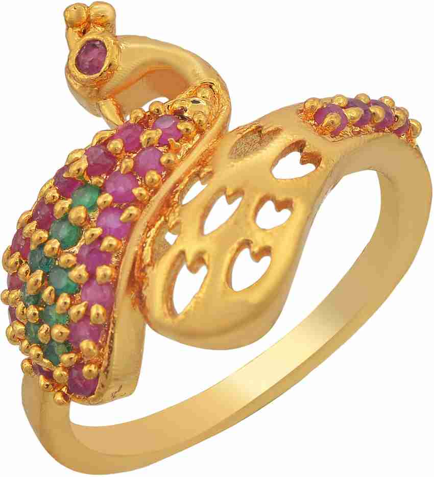 Peacock design shop gold finger ring