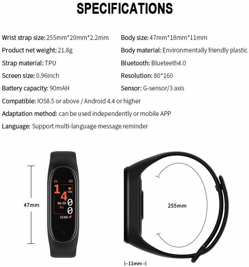 Hypex M4 Waterproof Fitness Smart Band Price in India Buy Hypex