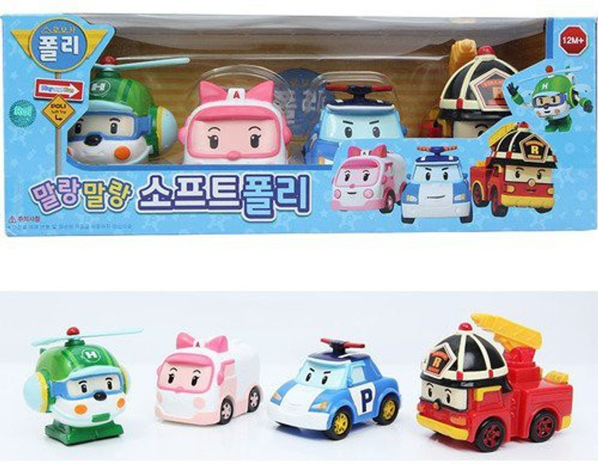 Robocar Poli Diecasting Set Poli Roy Amber Helly Non
