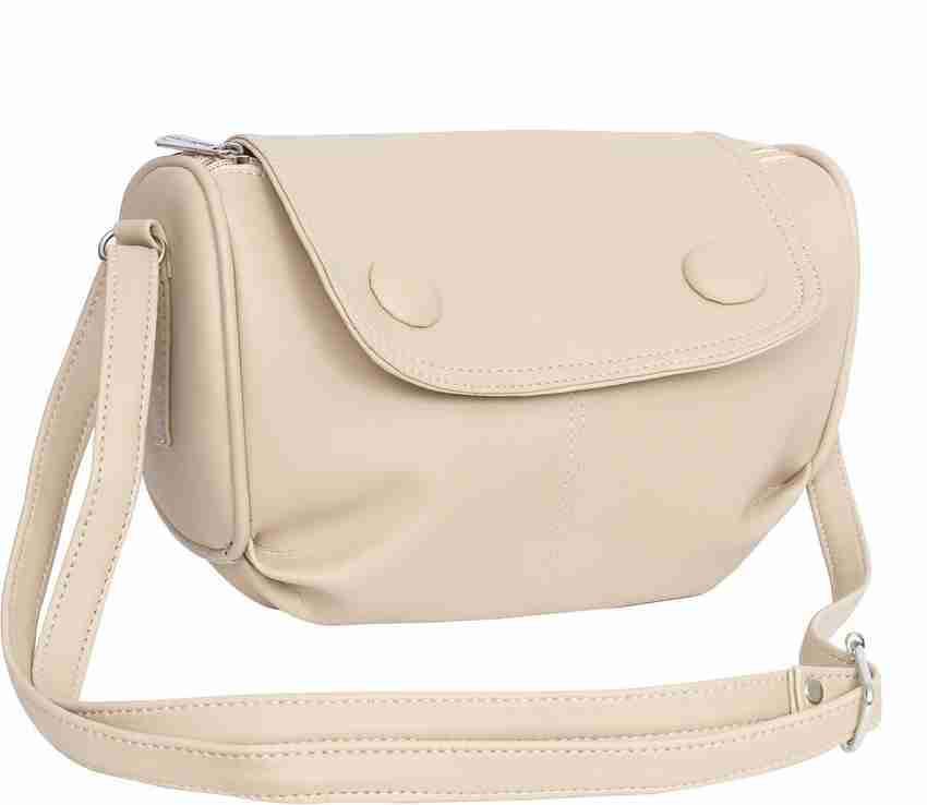 Leather Land Beige Sling Bag Gorgeous sling in Half white Half white Price in India Flipkart