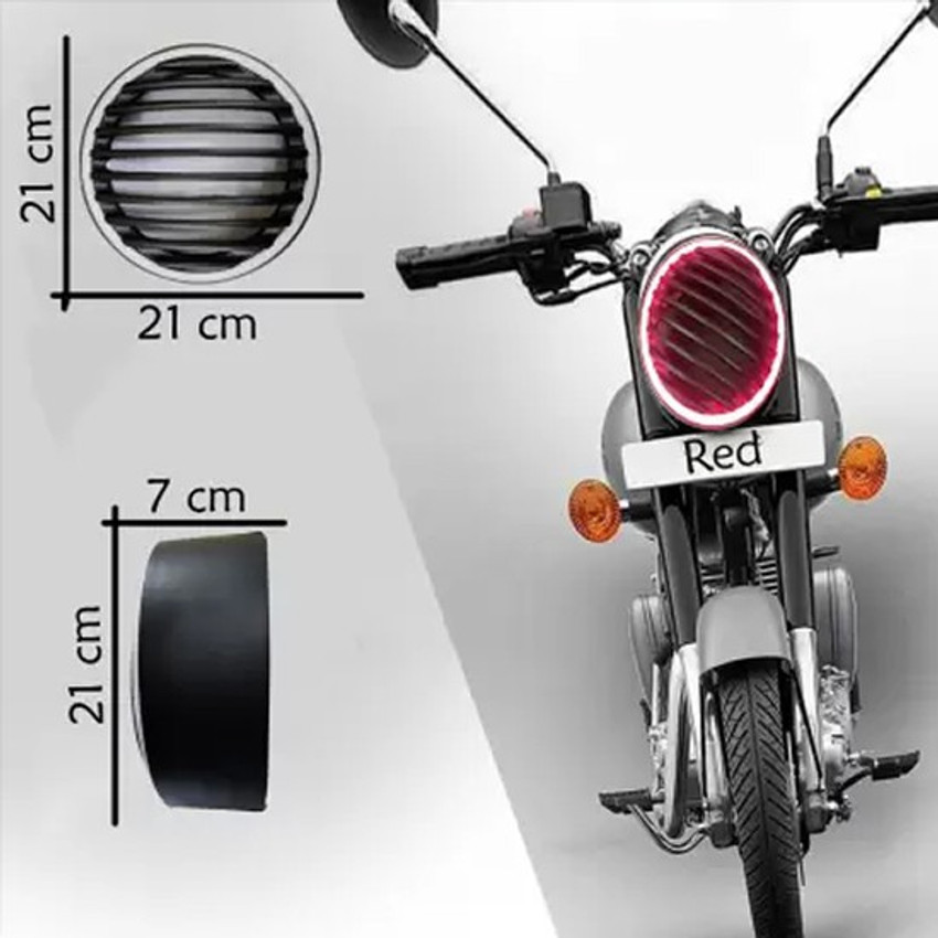 AdroitZ Led Headlight Grill for Royal Enfield Bullet Trials