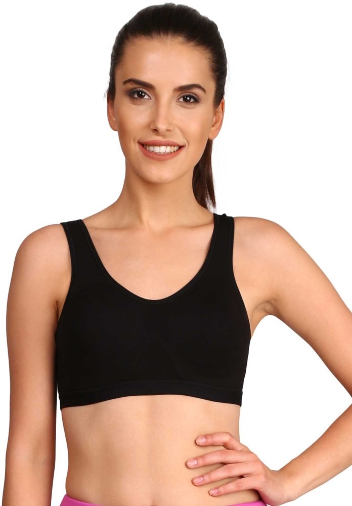 Moiza Beauty Studios ( A Unit Of AL HM INDIA PVT LTD) on Instagram: Jockey  1376 Women's Wirefree Non Padded Super Combed Cotton Elastane Stretch Full  Coverage Slip-On Active Bra with Wider