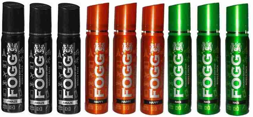 FOGG Amaze Happy Nice Mobile Pack Pocket Deo 25ml x 9 Deodorant Spray For Men Women