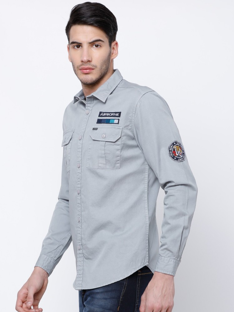 Buy Locomotive Black/Grey Slim Fit Checked Casual Shirt for Men Online at  Rs.500 - Ketch