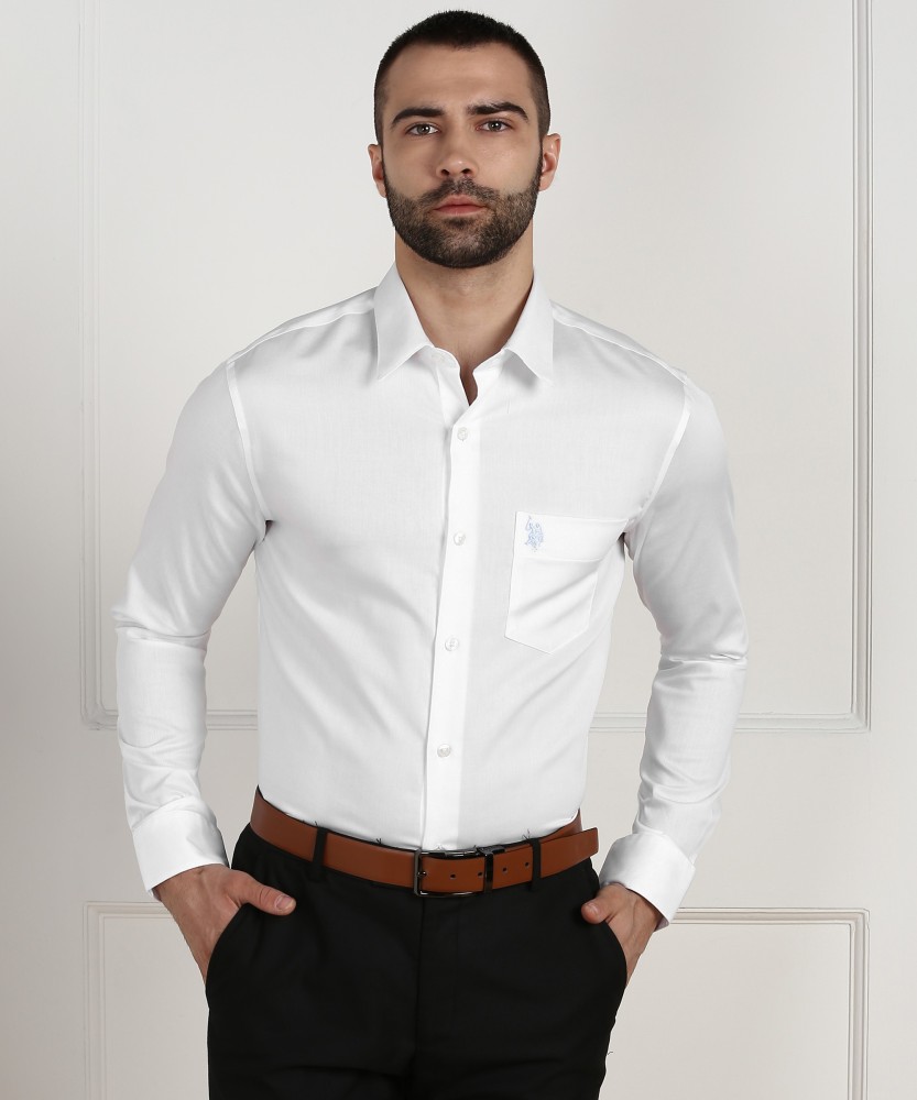 U.S. POLO ASSN. Men Solid Formal White Shirt Buy U.S. POLO ASSN