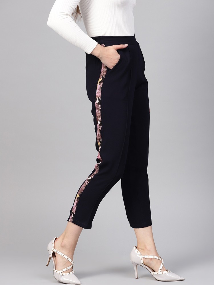 Buy Women Royal Blue Wrap Tapered Pants Online at Sassafras